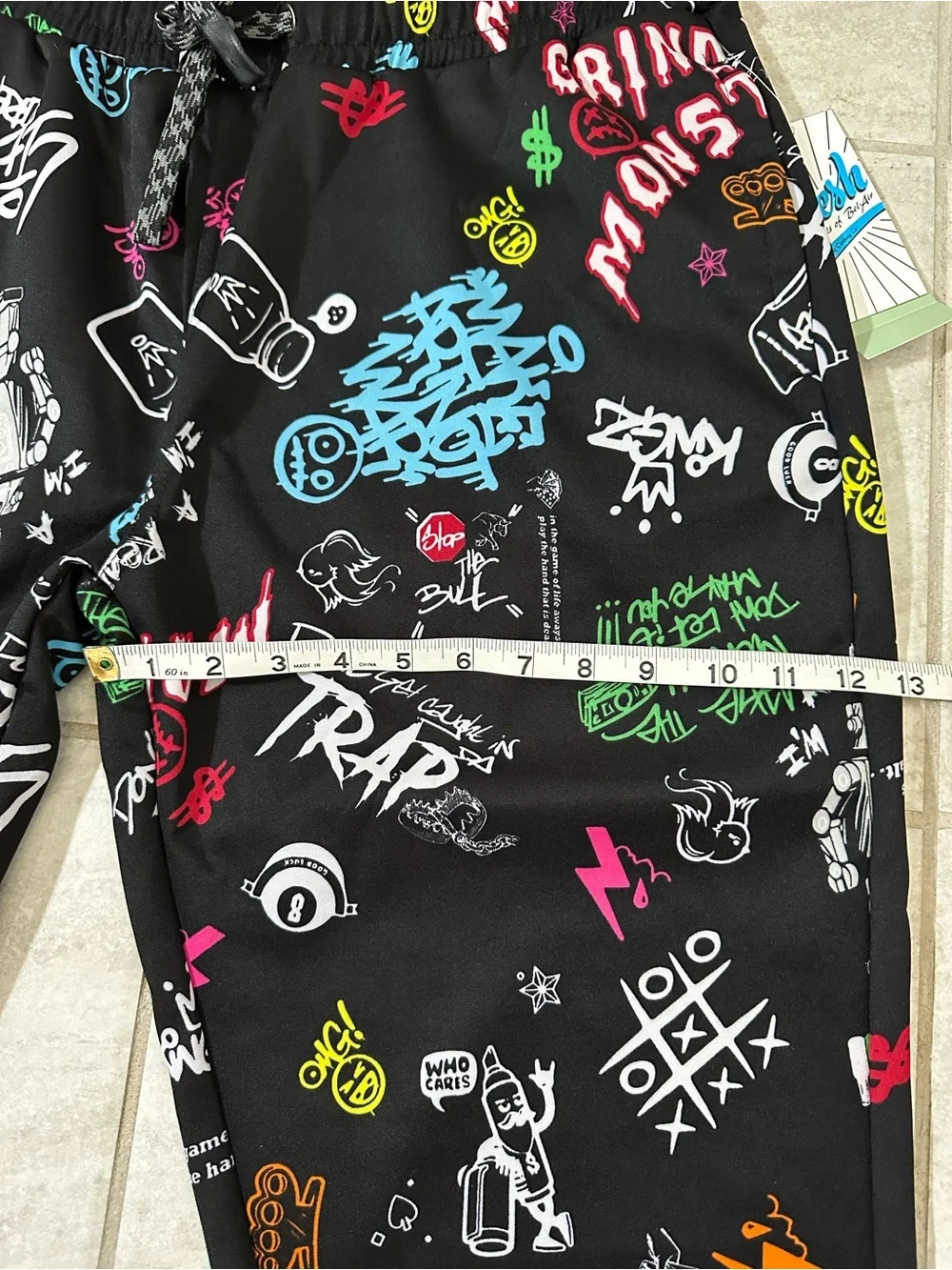 Fresh Prints of Bel Air Drill Clothing Co Novelty Grind Monster Sweatpants Sz XL